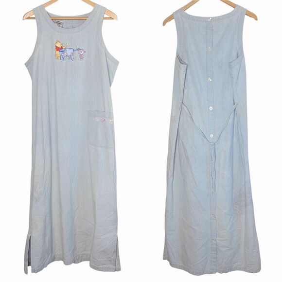 Disney Dresses & Skirts - The Disney Store Winnie The Pooh Embroidered Light Denim Dress 90s Vintage  L